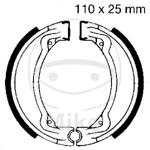 Brake shoe set EBC grooved includings springs