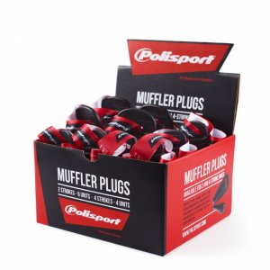 Muffler plugs POLISPORT 2 strokes (4 units) + 4 strokes (6 units) Crni