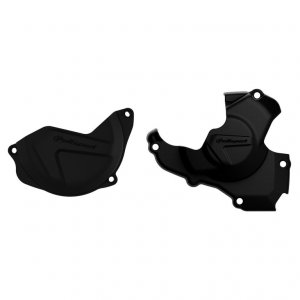 Clutch and ignition cover protector kit POLISPORT Crni