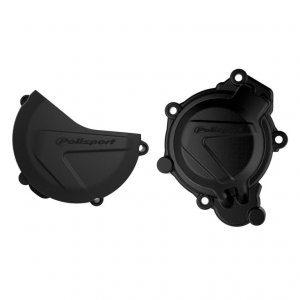 Clutch and ignition cover protector kit POLISPORT Crni