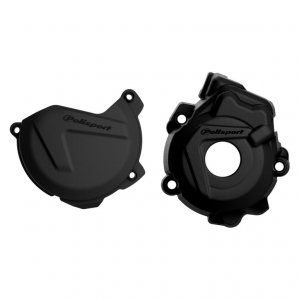 Clutch and ignition cover protector kit POLISPORT Crni