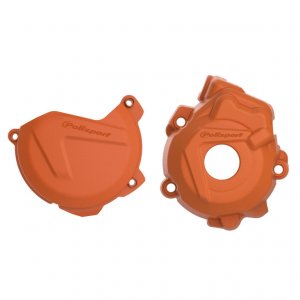 Clutch and ignition cover protector kit POLISPORT Orange