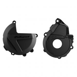 Clutch and ignition cover protector kit POLISPORT Crni