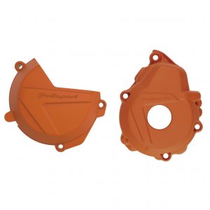 Clutch and ignition cover protector kit POLISPORT Orange