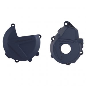 Clutch and ignition cover protector kit POLISPORT Plavi