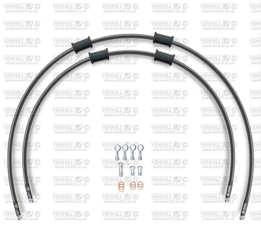 CROSSOVER Front brake hose kit Venhill KAW-16001F-CB POWERHOSEPLUS (2 hoses in kit) Carbon hoses, chromed fittings