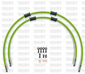 CROSSOVER Front brake hose kit Venhill KAW-16001FB-GR POWERHOSEPLUS (2 hoses in kit) Green hoses, black fittings