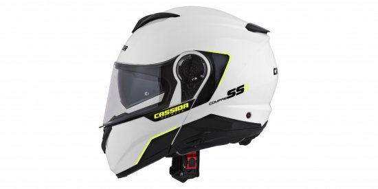 Full face helmet CASSIDA COMPRESS 2.0 REFRACTION white / black / yellow fluo XL