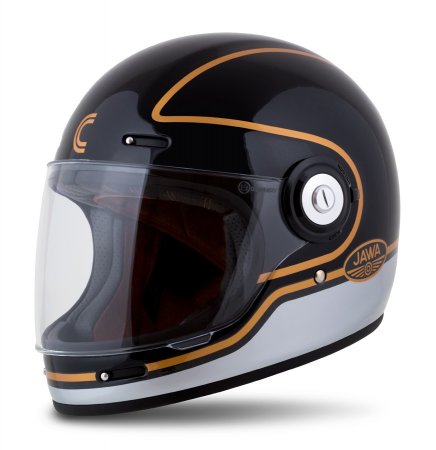 Full face helmet CASSIDA Fibre Jawa Sport black/ silver/ gold S