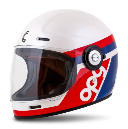 Full face helmet CASSIDA Fibre OPG white/ blue/ red M