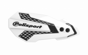 Handguard POLISPORT MX FLOW with mounting system White/black