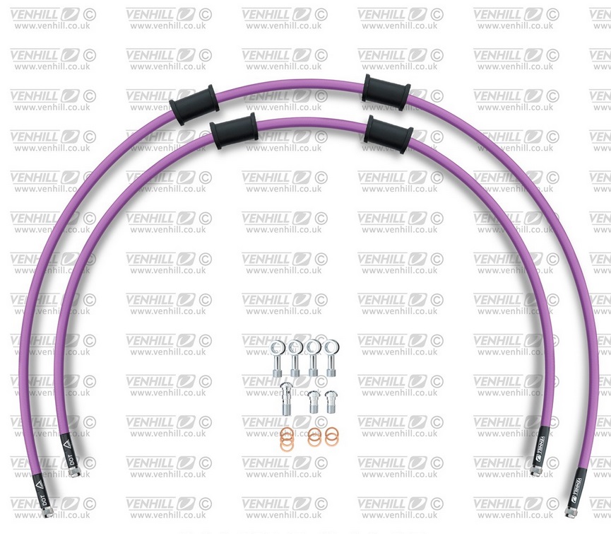 CROSSOVER Front brake hose kit Venhill KAW-16001F-PU POWERHOSEPLUS (2 hoses in kit) Purple hoses, chromed fittings
