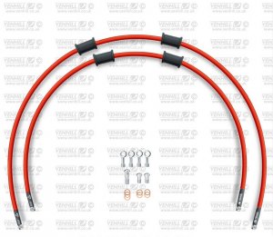 CROSSOVER Front brake hose kit Venhill KAW-16001F-RD POWERHOSEPLUS (2 hoses in kit) Red hoses, chromed fittings