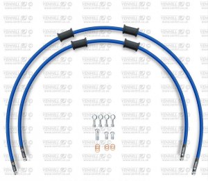CROSSOVER Front brake hose kit Venhill KAW-16001F-SB POWERHOSEPLUS (2 hoses in kit) Solid blue hoses, chromed fittings