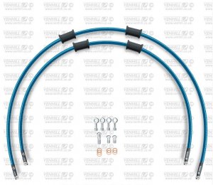 CROSSOVER Front brake hose kit Venhill KAW-16001F-TB POWERHOSEPLUS (2 hoses in kit) Translucent blue hoses, chromed fittings
