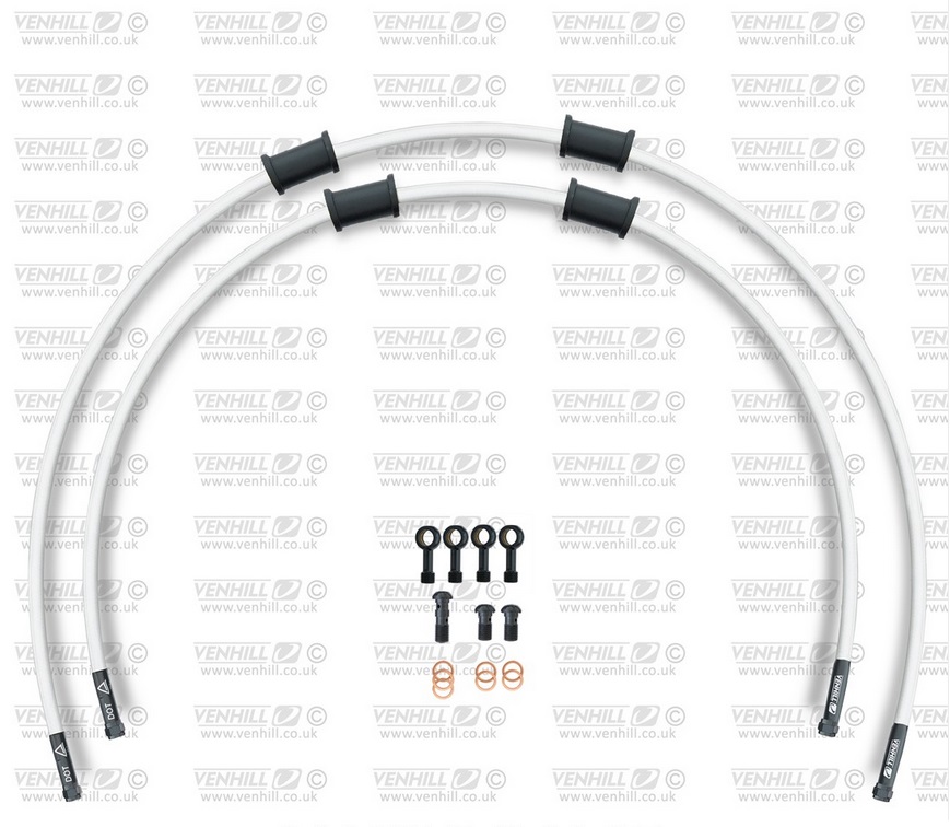 CROSSOVER Front brake hose kit Venhill KAW-16001FB-WT POWERHOSEPLUS (2 hoses in kit) White hoses, black fittings