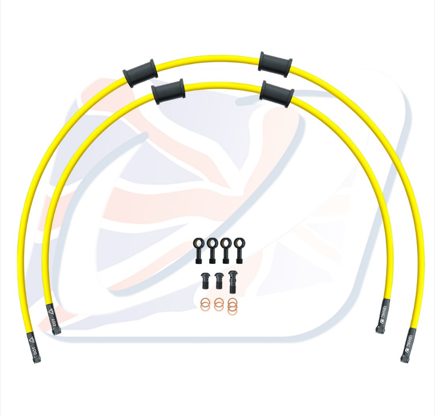 CROSSOVER Front brake hose kit Venhill KAW-16001FB-YE POWERHOSEPLUS (2 hoses in kit) Yellow hoses, black fittings